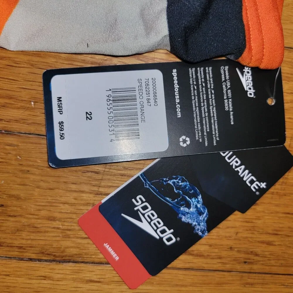 Lot Of 2 NEW Speedo Boys Youth Size 22 Endurance Glimmer Jammer Swim Suit Shorts